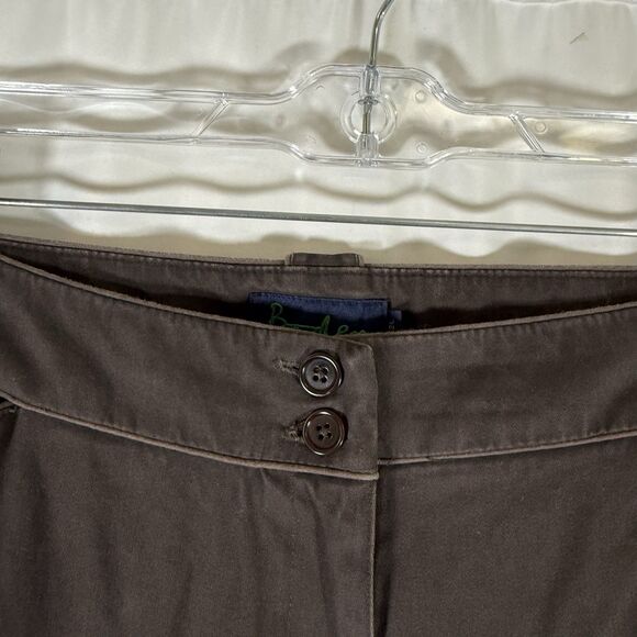 Boden Pants Women's 12L Solid Brown Flat Front Mid Rise Cotton Blend - Picture 4 of 9